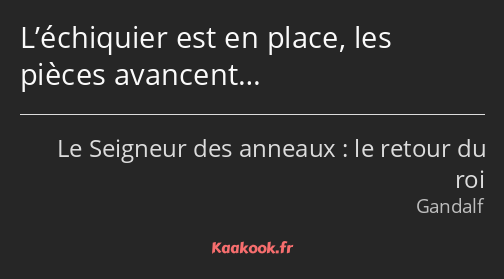 L’échiquier est en place, les pièces avancent…