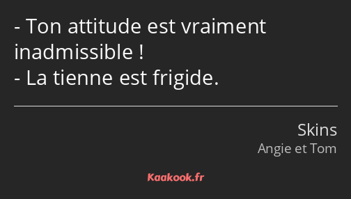 Ton attitude est vraiment inadmissible ! La tienne est frigide.