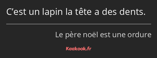 C’est un lapin la tête a des dents.