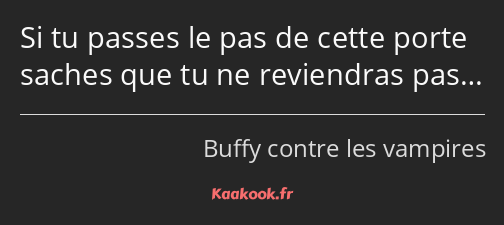 Si tu passes le pas de cette porte saches que tu ne reviendras pas…