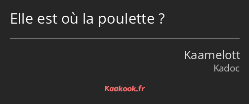 Elle est où la poulette ?