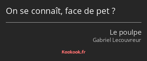 On se connaît, face de pet ?