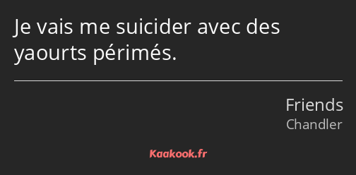 Je vais me suicider avec des yaourts périmés.