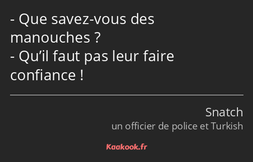 Que savez-vous des manouches ? Qu’il faut pas leur faire confiance !