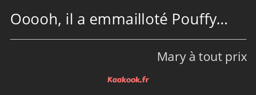 Ooooh, il a emmailloté Pouffy…