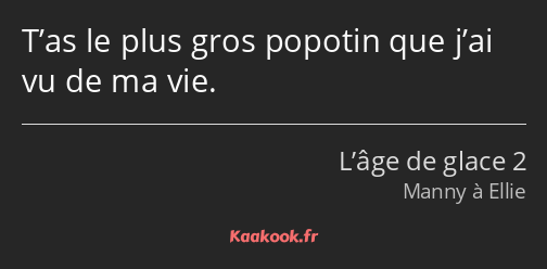 T’as le plus gros popotin que j’ai vu de ma vie.