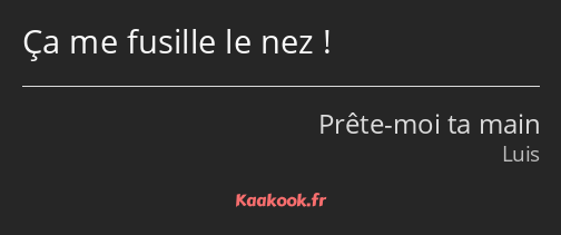 Ça me fusille le nez !