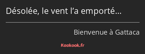 Désolée, le vent l’a emporté…