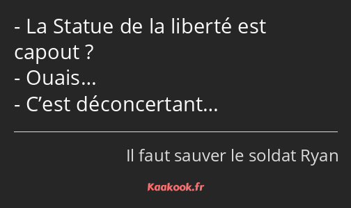 La Statue de la liberté est capout ? Ouais… C’est déconcertant…