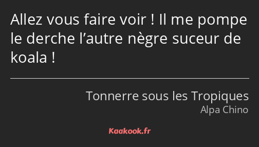 Allez vous faire voir ! Il me pompe le derche l’autre nègre suceur de koala !