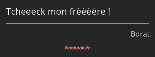 Tcheeeck mon frèèèère !