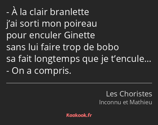 À la clair branlette j’ai sorti mon poireau pour enculer Ginette sans lui faire trop de bobo sa…