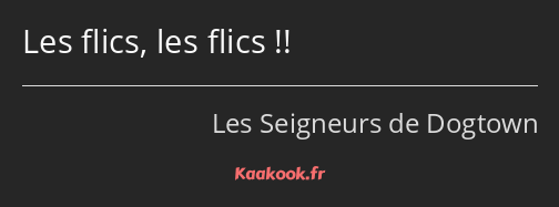 Les flics, les flics !!