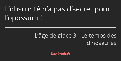 L’obscurité n’a pas d’secret pour l’opossum !