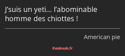 J’suis un yeti… l’abominable homme des chiottes !