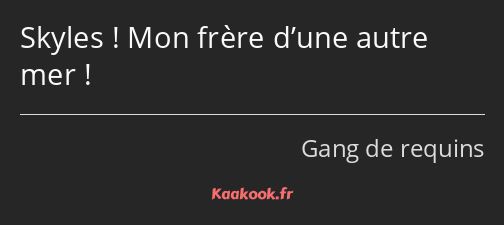 Skyles ! Mon frère d’une autre mer !