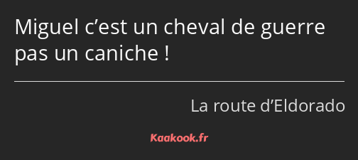 Miguel c’est un cheval de guerre pas un caniche !