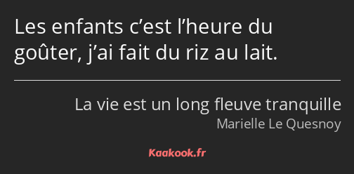 Les enfants c’est l’heure du goûter, j’ai fait du riz au lait.