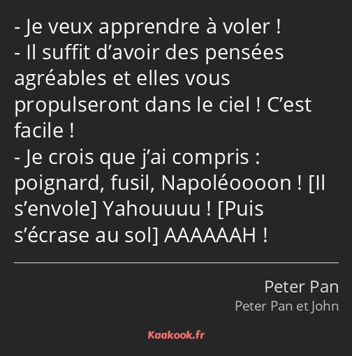 Je veux apprendre à voler ! Il suffit d’avoir des pensées agréables et elles vous propulseront dans…